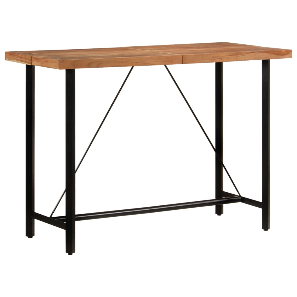 Table de bar 150x70x107 cm bois massif d'acacia et fer - XIOS