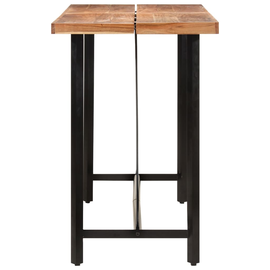 Table de bar 150x70x107 cm bois massif d'acacia et fer