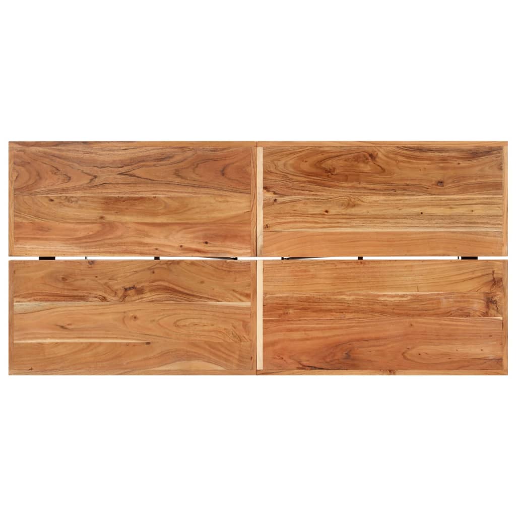 Table de bar 150x70x107 cm bois massif d'acacia et fer - XIOS