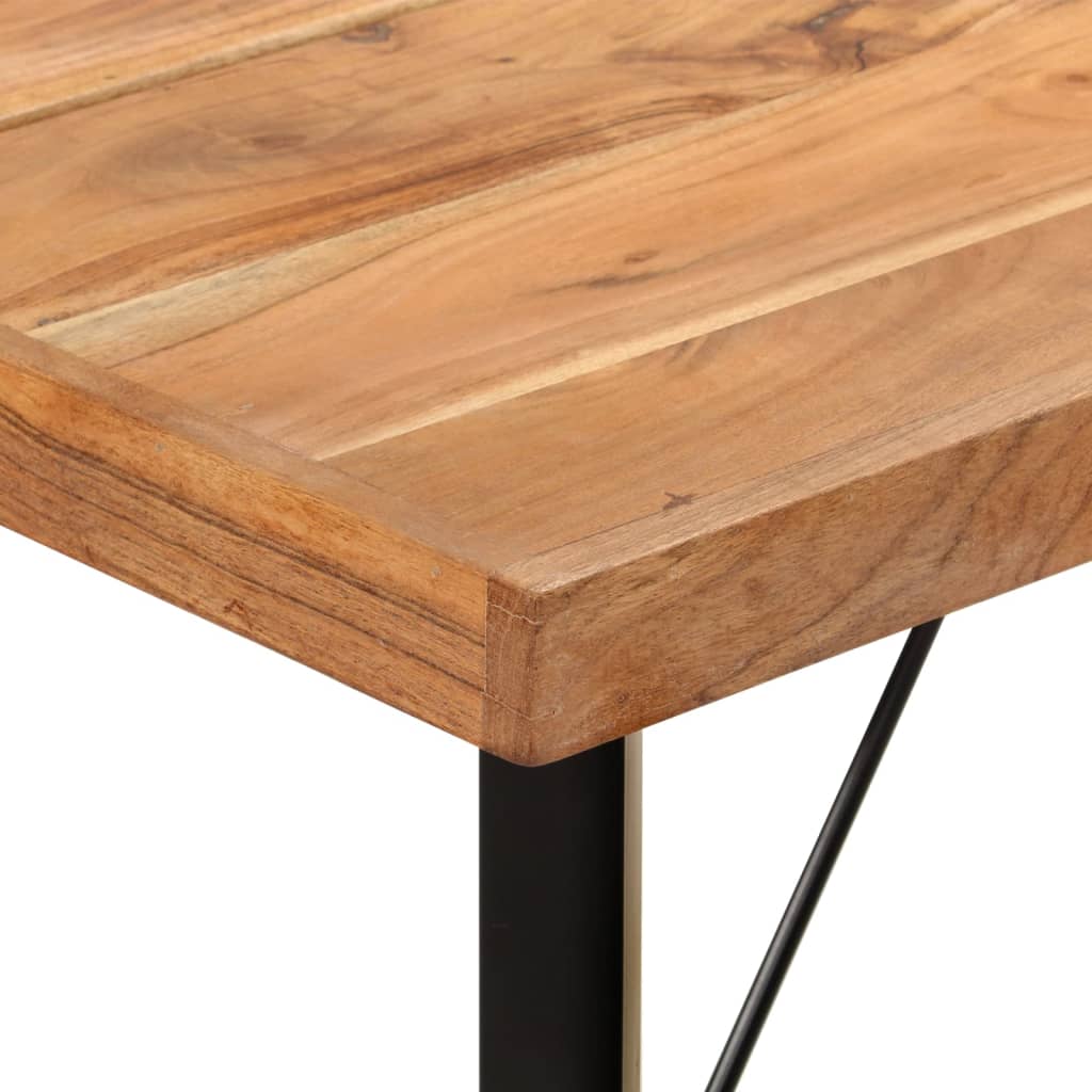 Table de bar 150x70x107 cm bois massif d'acacia et fer - XIOS