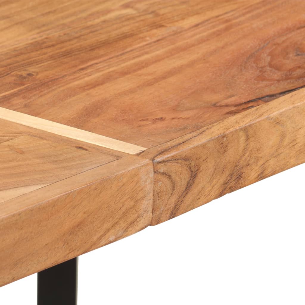 Table de bar 150x70x107 cm bois massif d'acacia et fer - XIOS