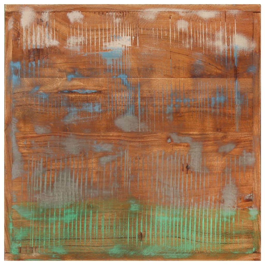 Table de bar 55x55x107 cm bois massif de récupération et fer - XIOS