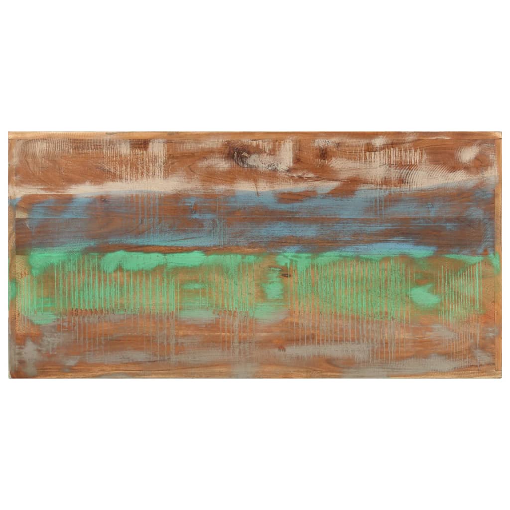 Table de bar 110x55x107 cm bois massif de récupération et fer - XIOS