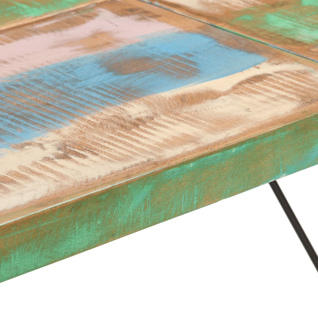 Table de bar 150x70x107 cm bois massif de récupération et fer - XIOS