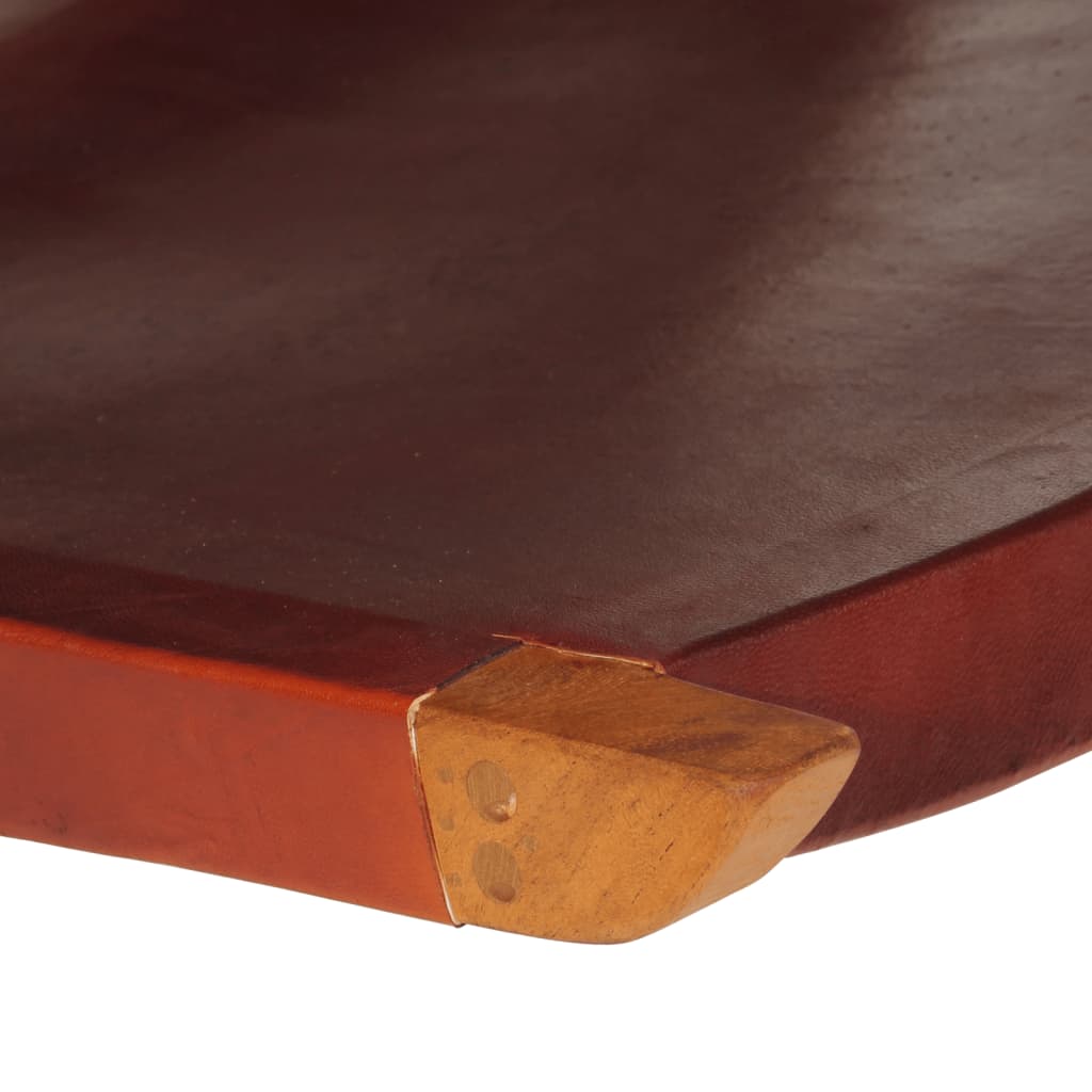 Chaise de relaxation pliable cuir véritable marron foncé - XIOS