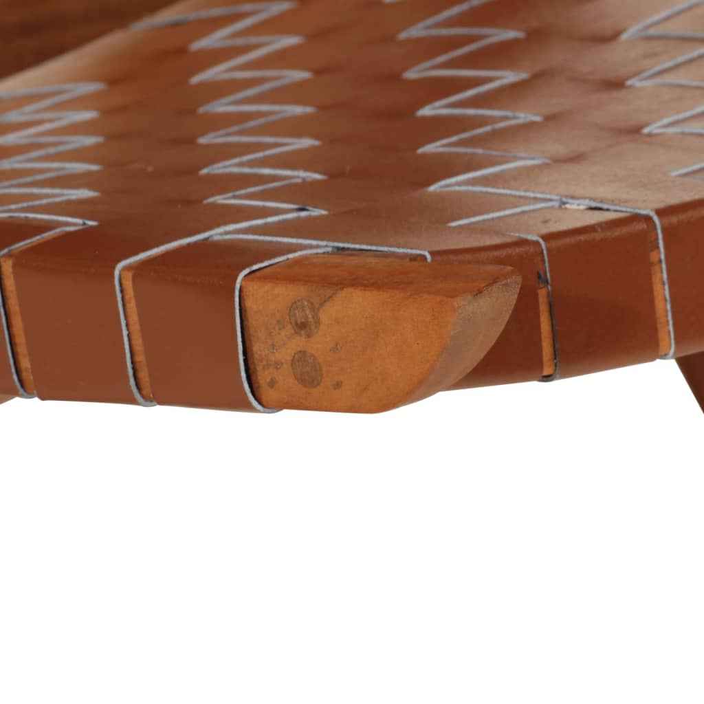 Chaise de relaxation pliable marron cuir véritable - XIOS