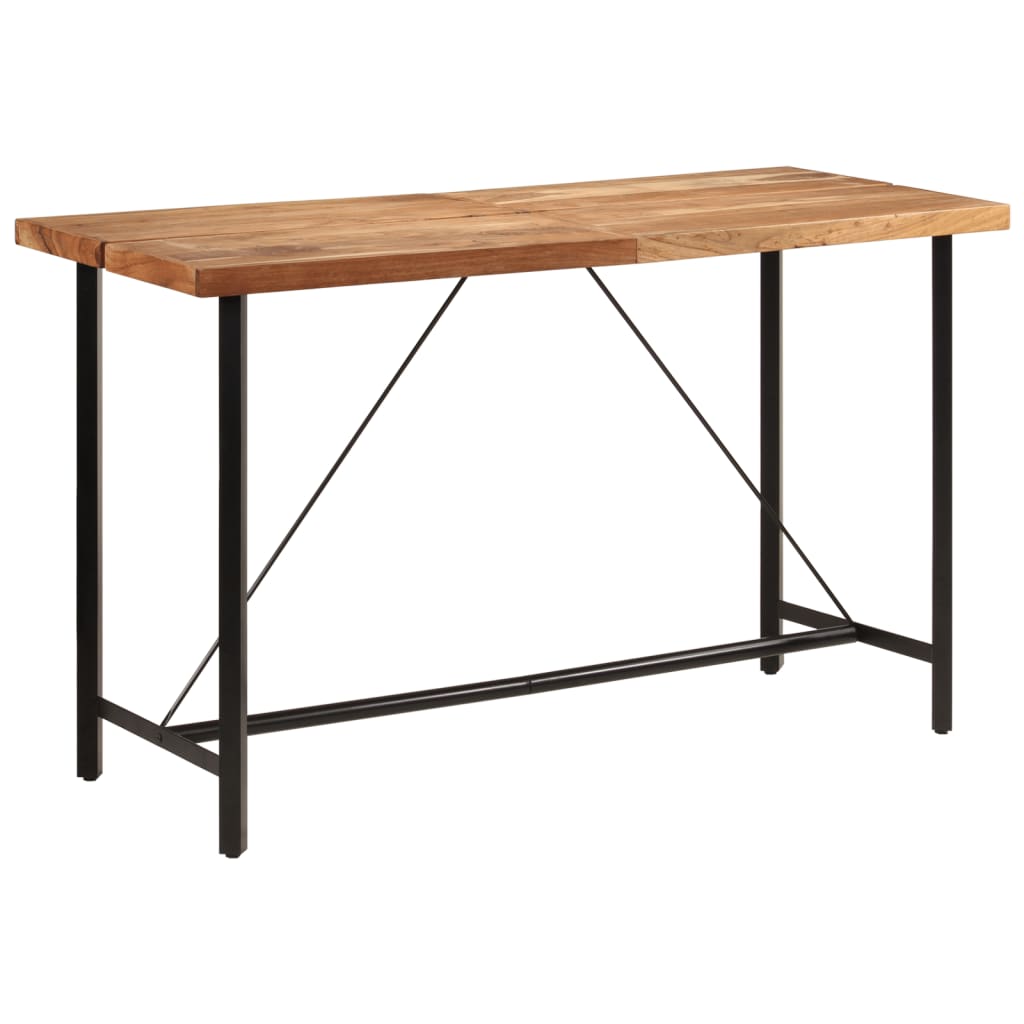 Table de bar 180x70x107 cm bois massif d'acacia et fer - XIOS
