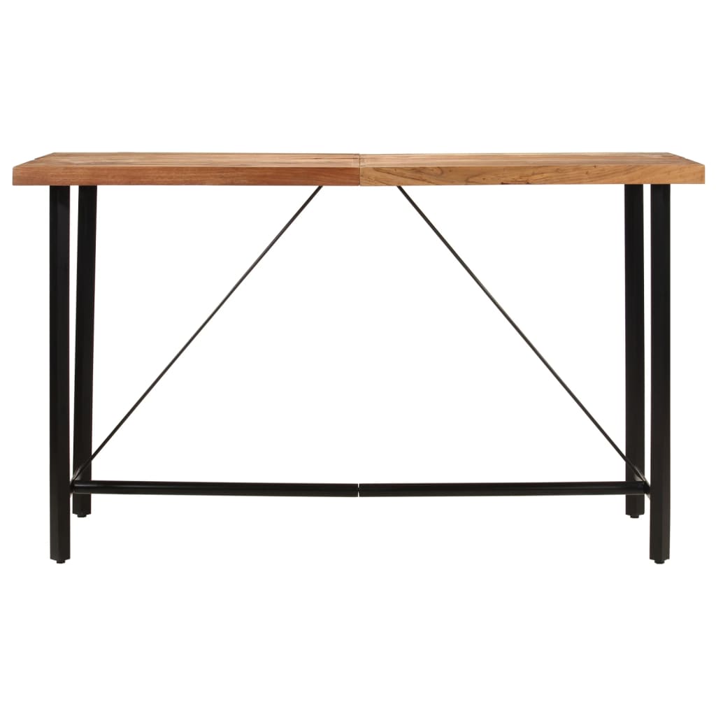Table de bar 180x70x107 cm bois massif d'acacia et fer - XIOS