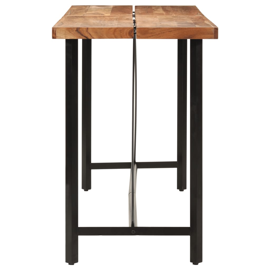 Table de bar 180x70x107 cm bois massif d'acacia et fer - XIOS