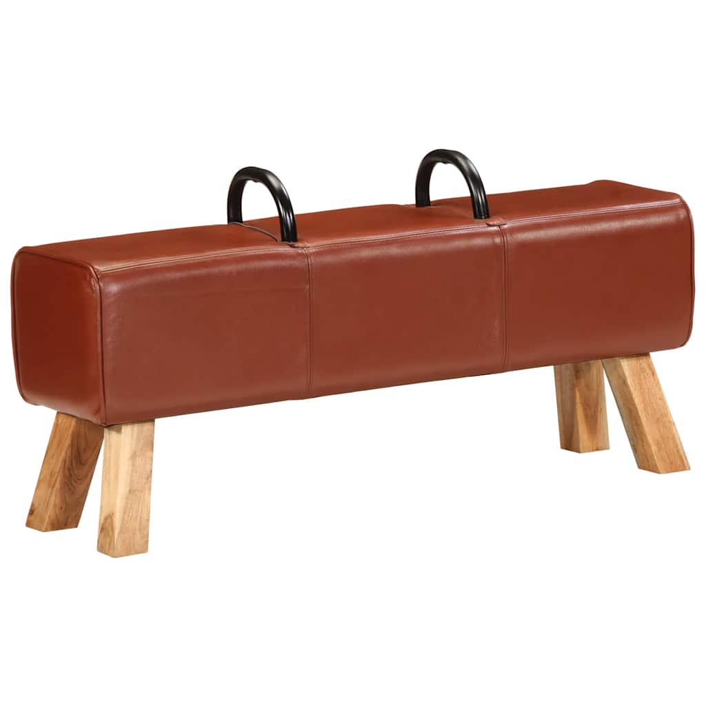 Banc de gymnastique marron 110 cm cuir véritable - XIOS
