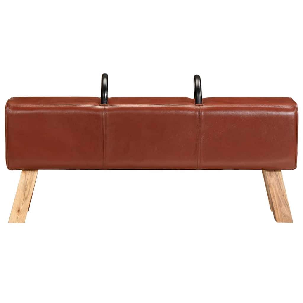 Banc de gymnastique marron 110 cm cuir véritable - XIOS