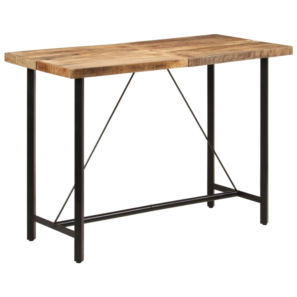 Table de bar 150x70x107 cm bois massif de manguier et fer - XIOS