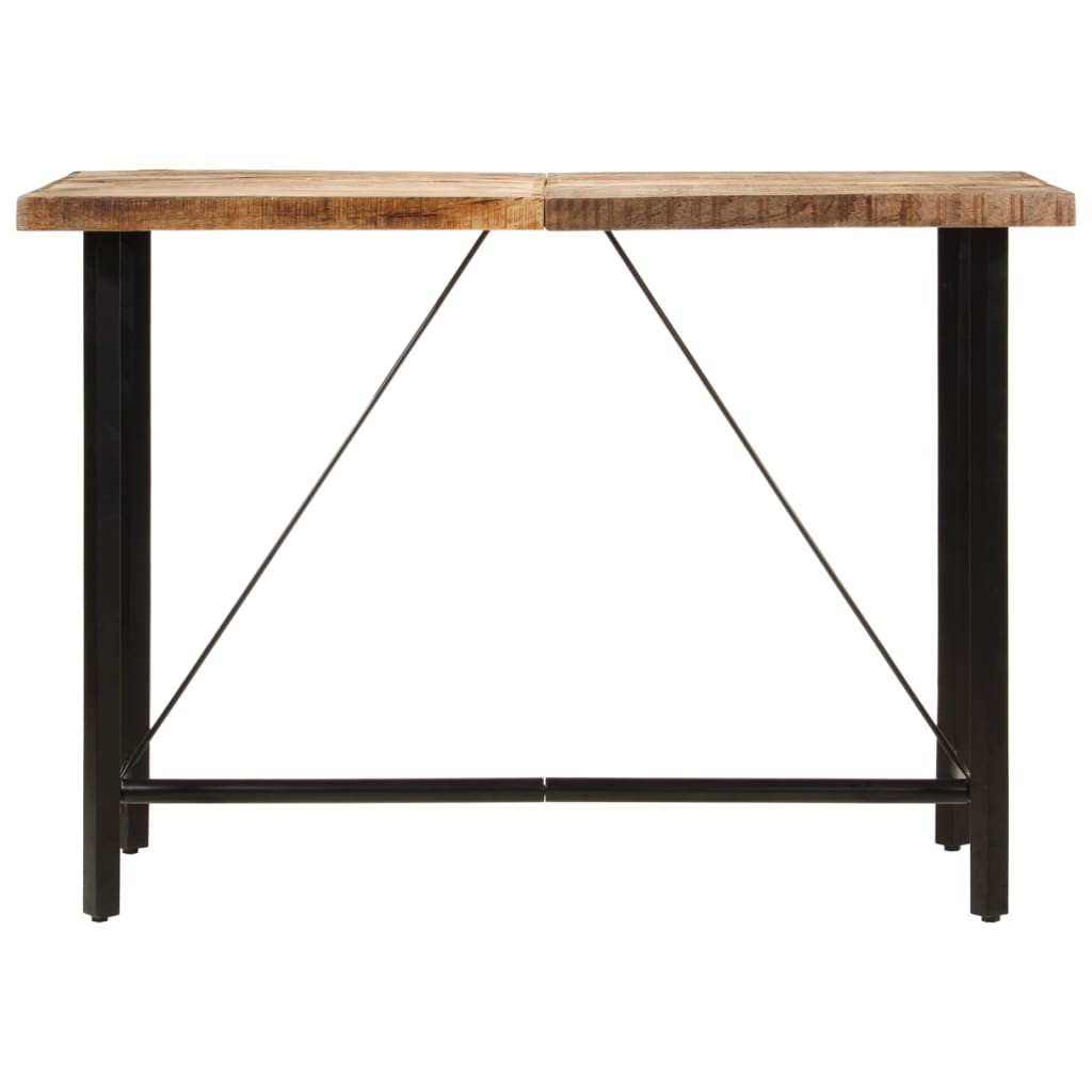 Table de bar 150x70x107 cm bois massif de manguier et fer