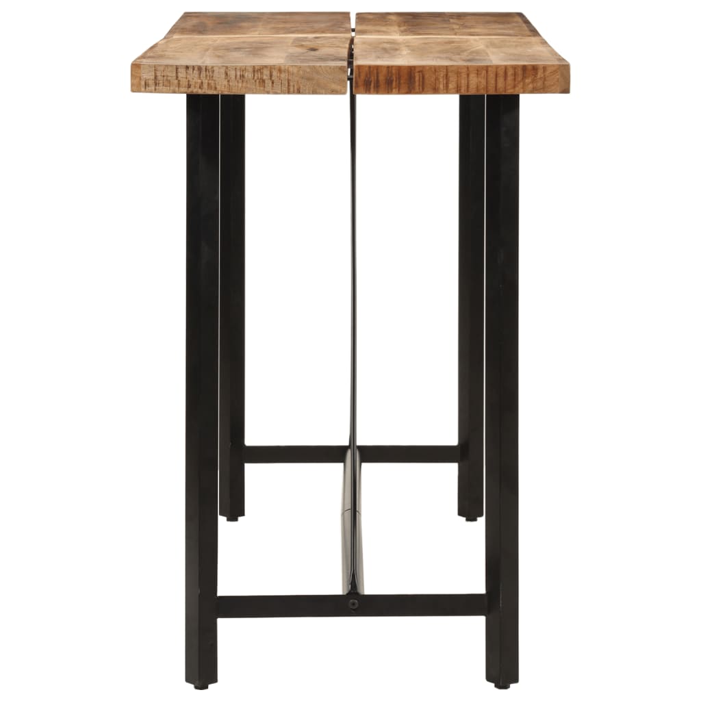 Table de bar 150x70x107 cm bois massif de manguier et fer
