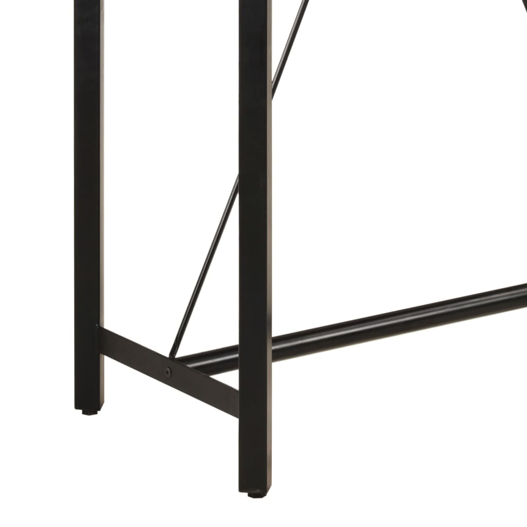 Table de bar 150x70x107 cm bois massif de manguier et fer