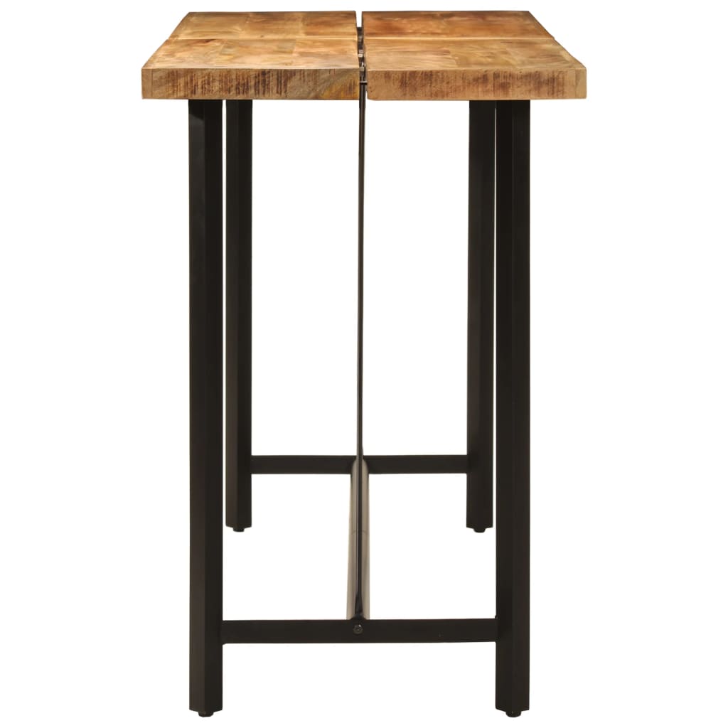 Table de bar 180x70x107 cm bois massif de manguier et fer - XIOS