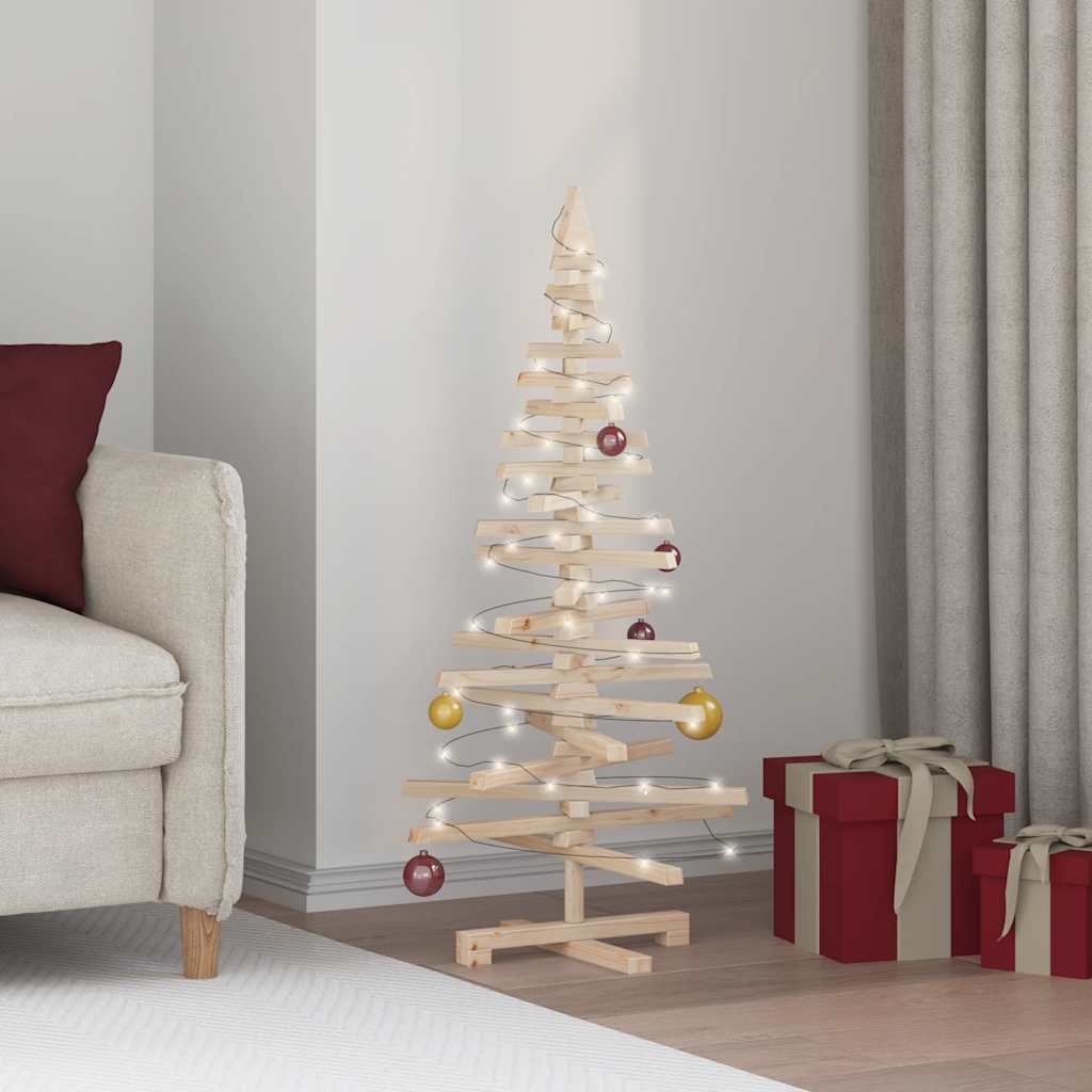 Arbre de Noël en bois pour décoration 120 cm bois massif de pin - XIOS