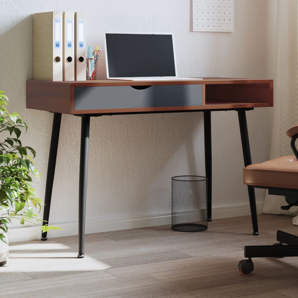 Bureau d'ordinateur avec tiroir marron 110x50x75 cm - XIOS