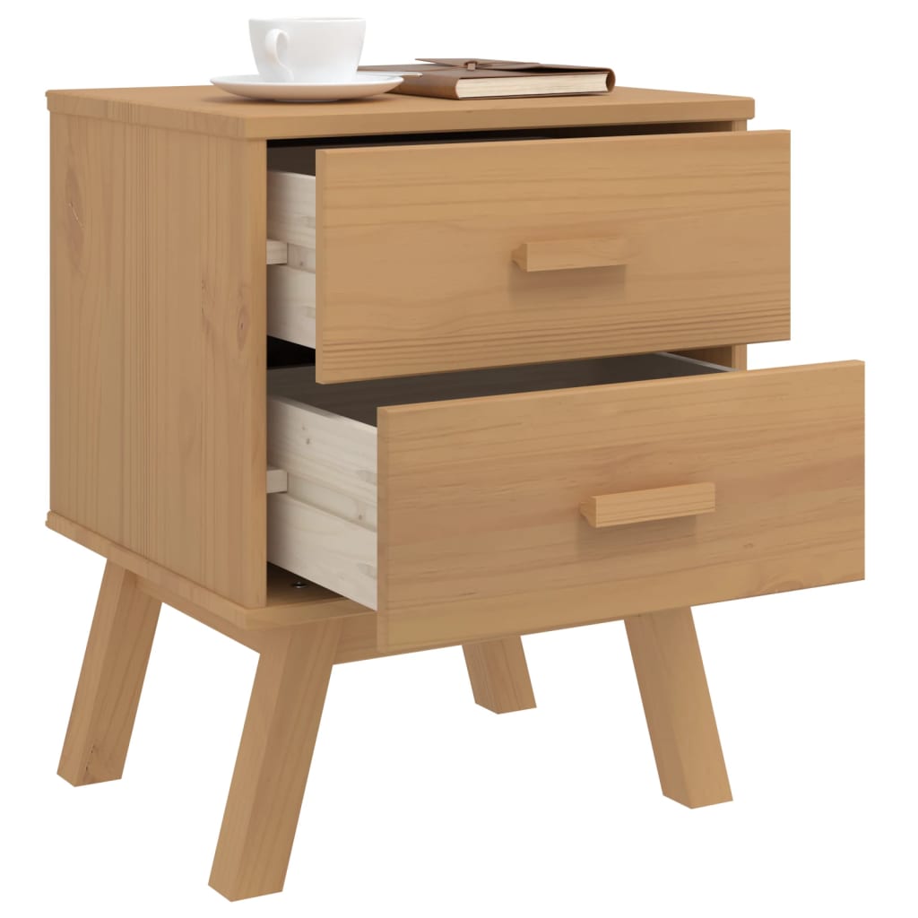 Table de chevet OLDEN marron bois de pin solide - XIOS