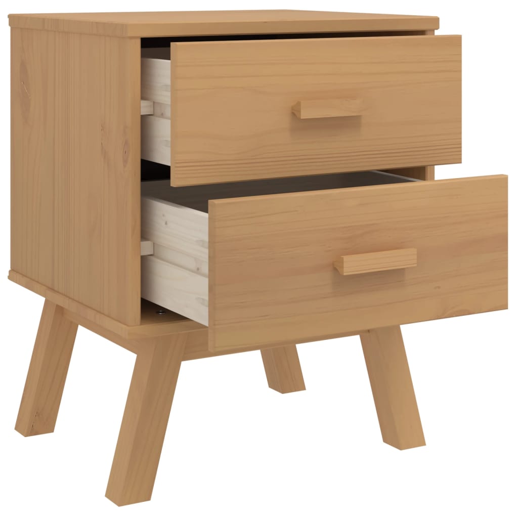 Table de chevet OLDEN marron bois de pin solide - XIOS