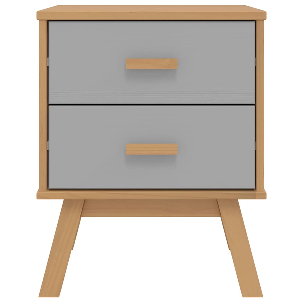 Table de chevet OLDEN gris et marron bois de pin solide - XIOS