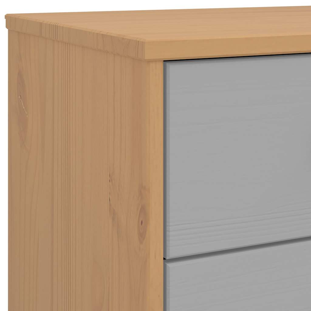 Table de chevet OLDEN gris et marron bois de pin solide - XIOS