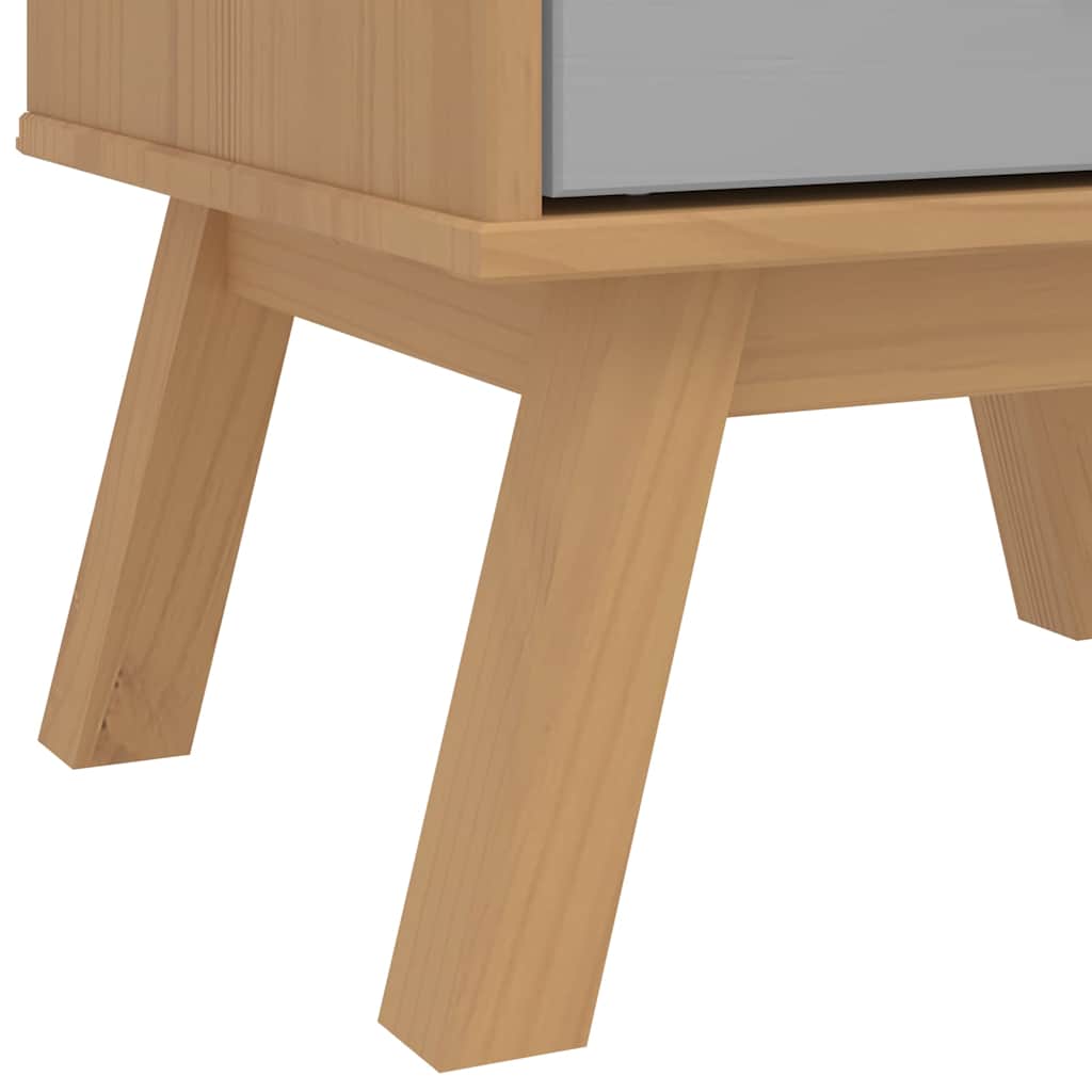 Table de chevet OLDEN gris et marron bois de pin solide - XIOS