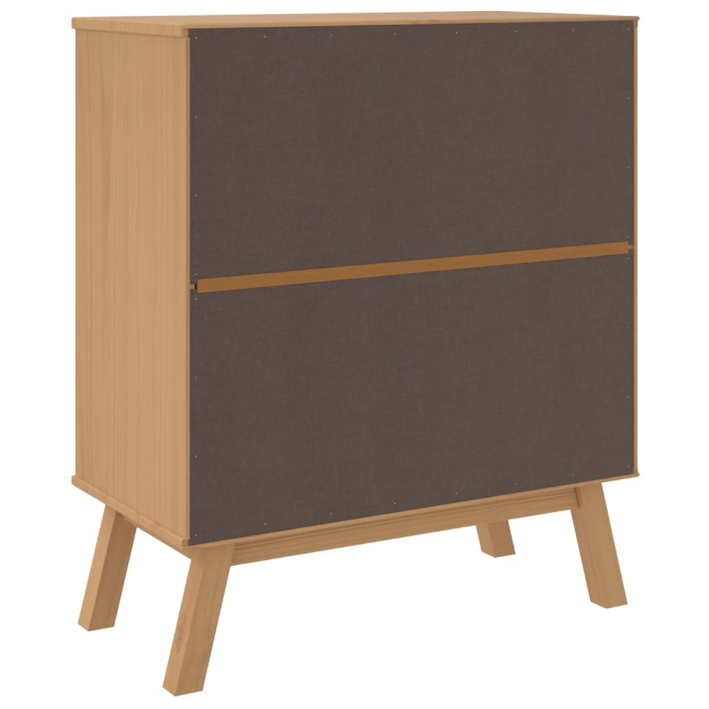 Armoire à tiroirs OLDEN gris et marron bois de pin solide - XIOS
