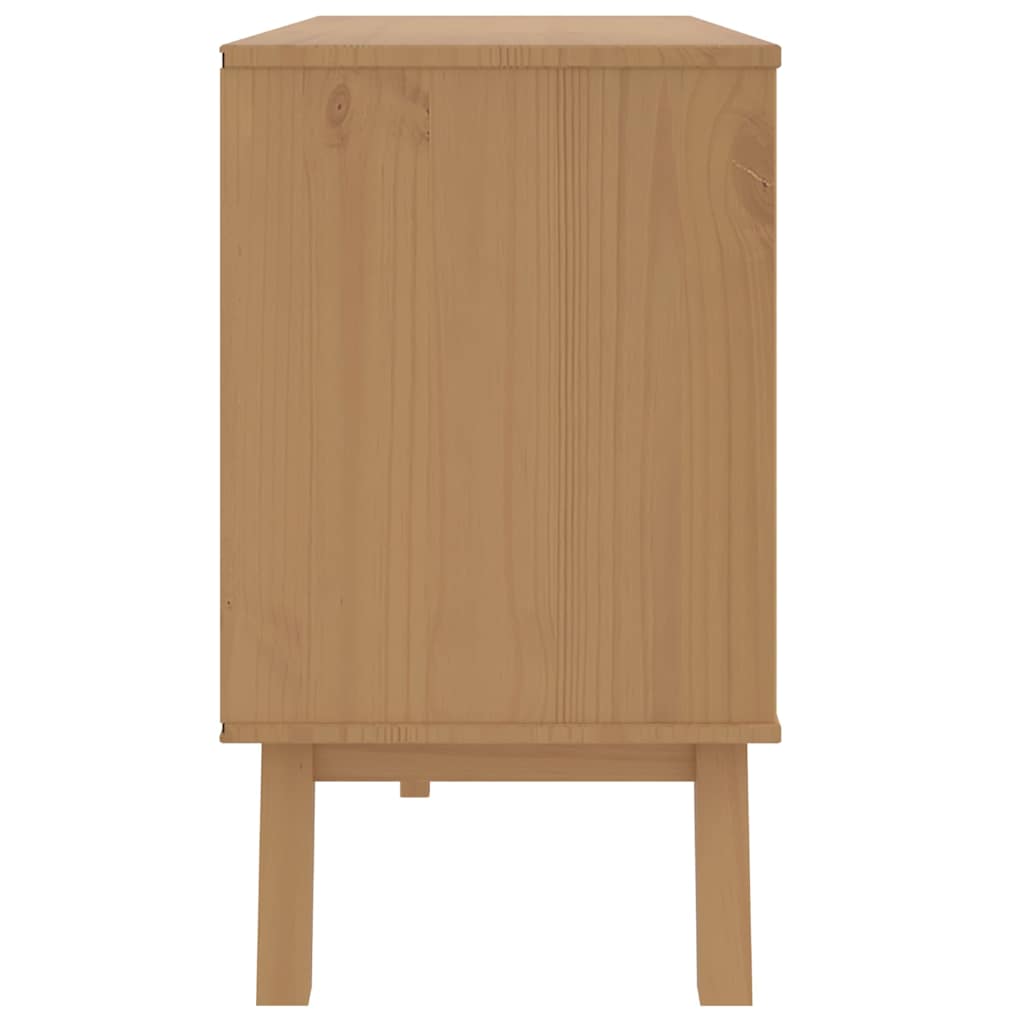 Armoire à tiroirs OLDEN blanc et marron bois de pin solide - XIOS