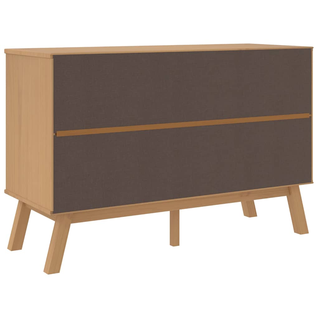 Armoire à tiroirs OLDEN blanc et marron bois de pin solide - XIOS