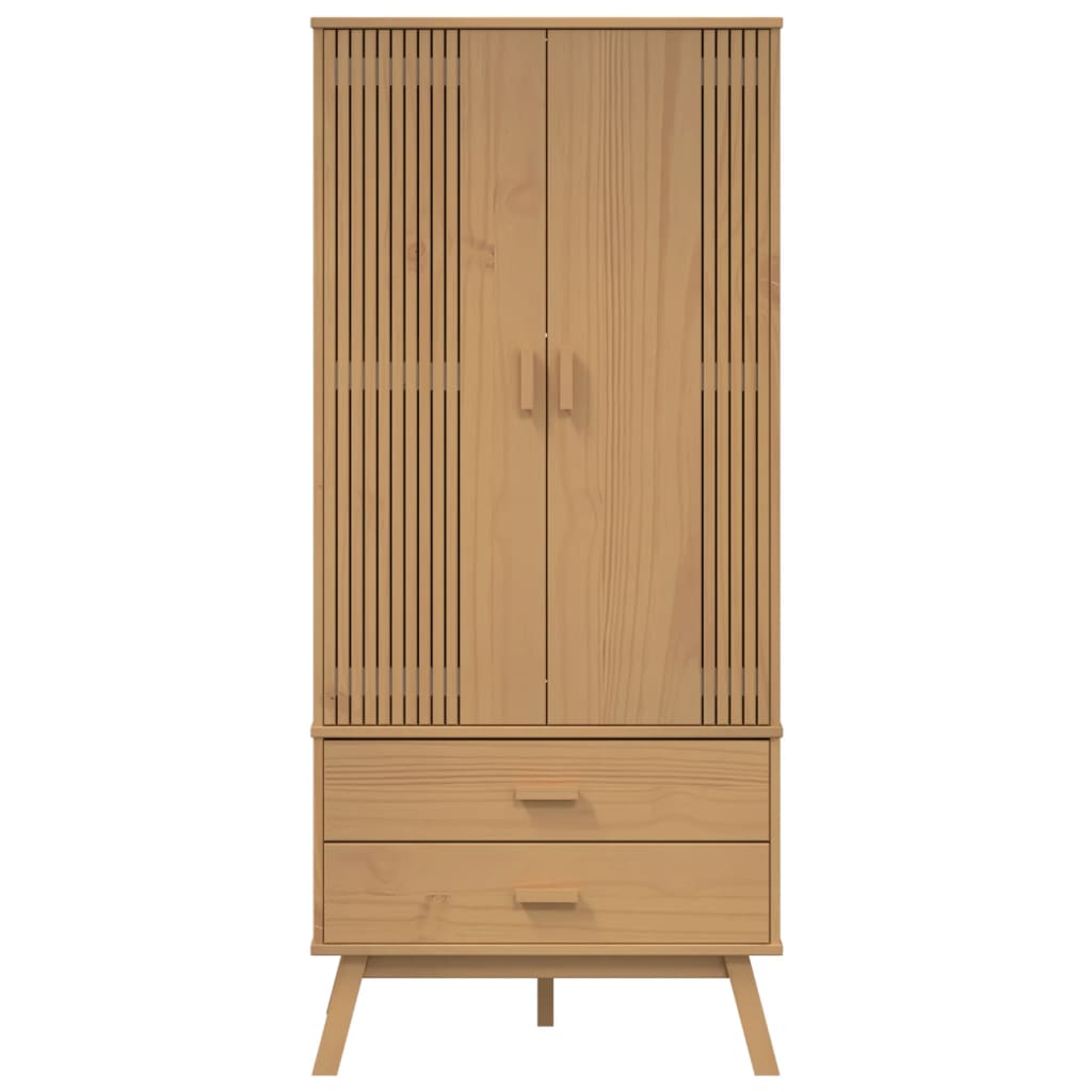 Garde-robe OLDEN marron 76,5x53x172 cm bois massif de pin - XIOS
