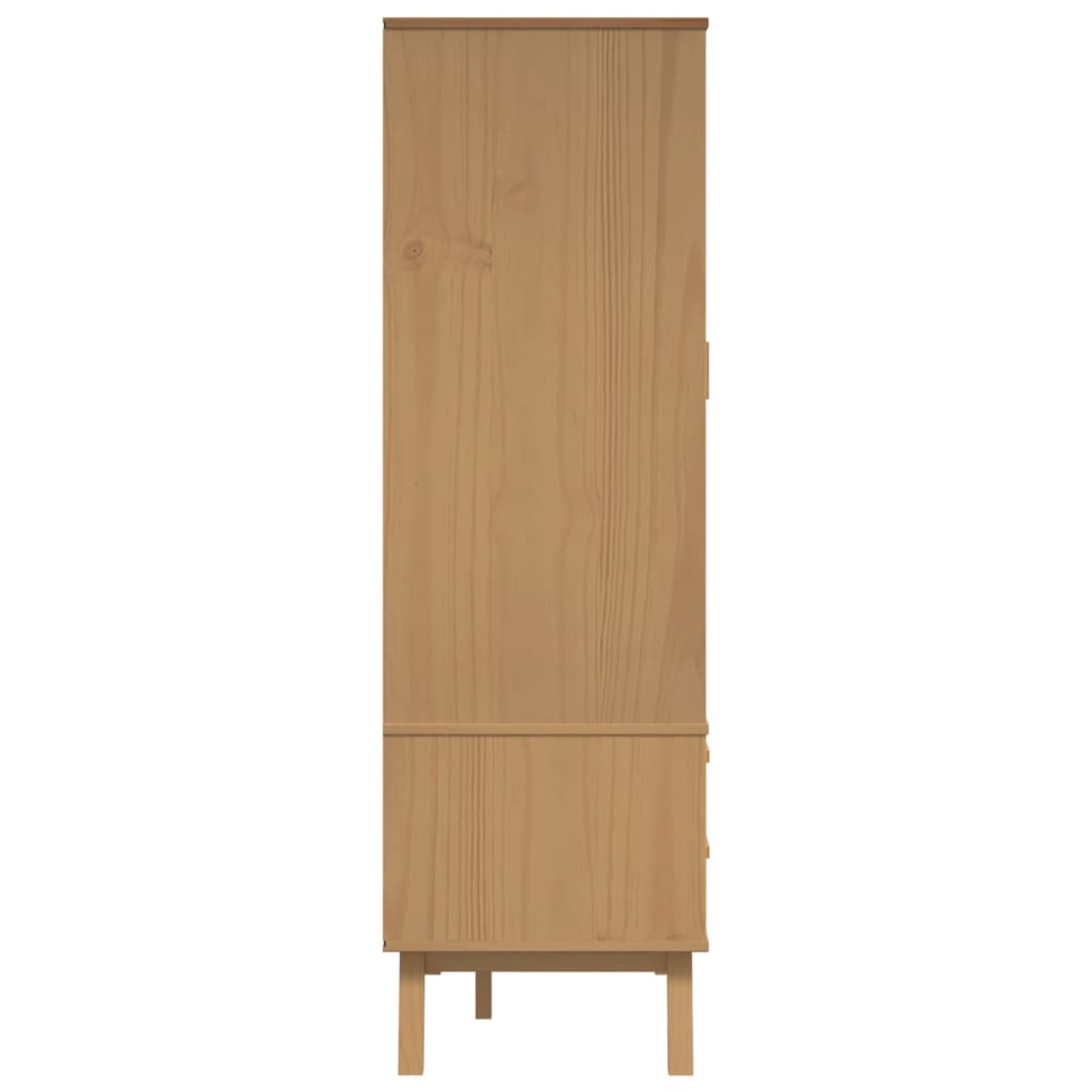 Garde-robe OLDEN gris et marron 76,5x53x172 cm bois massif pin - XIOS