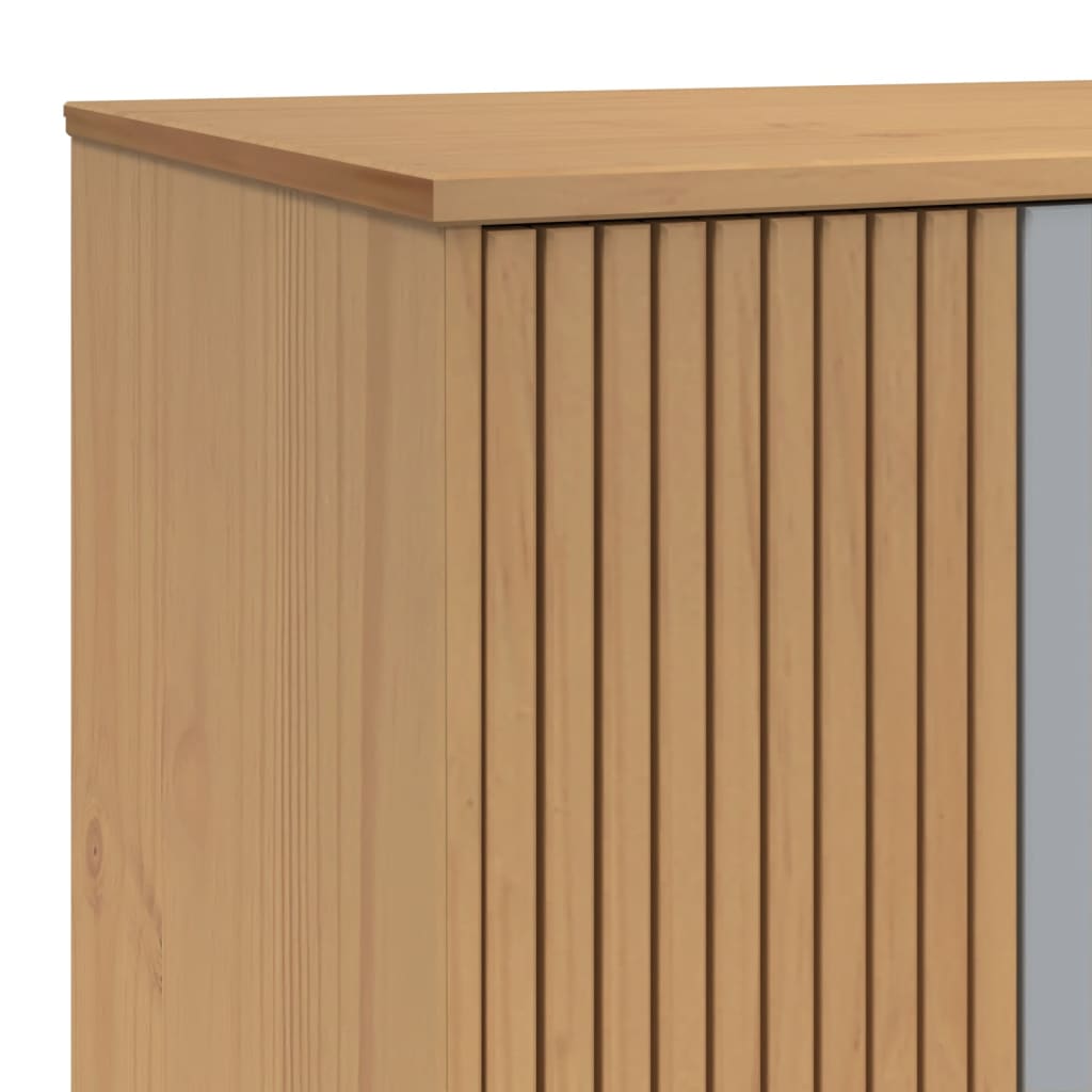 Garde-robe OLDEN gris et marron 76,5x53x172 cm bois massif pin - XIOS