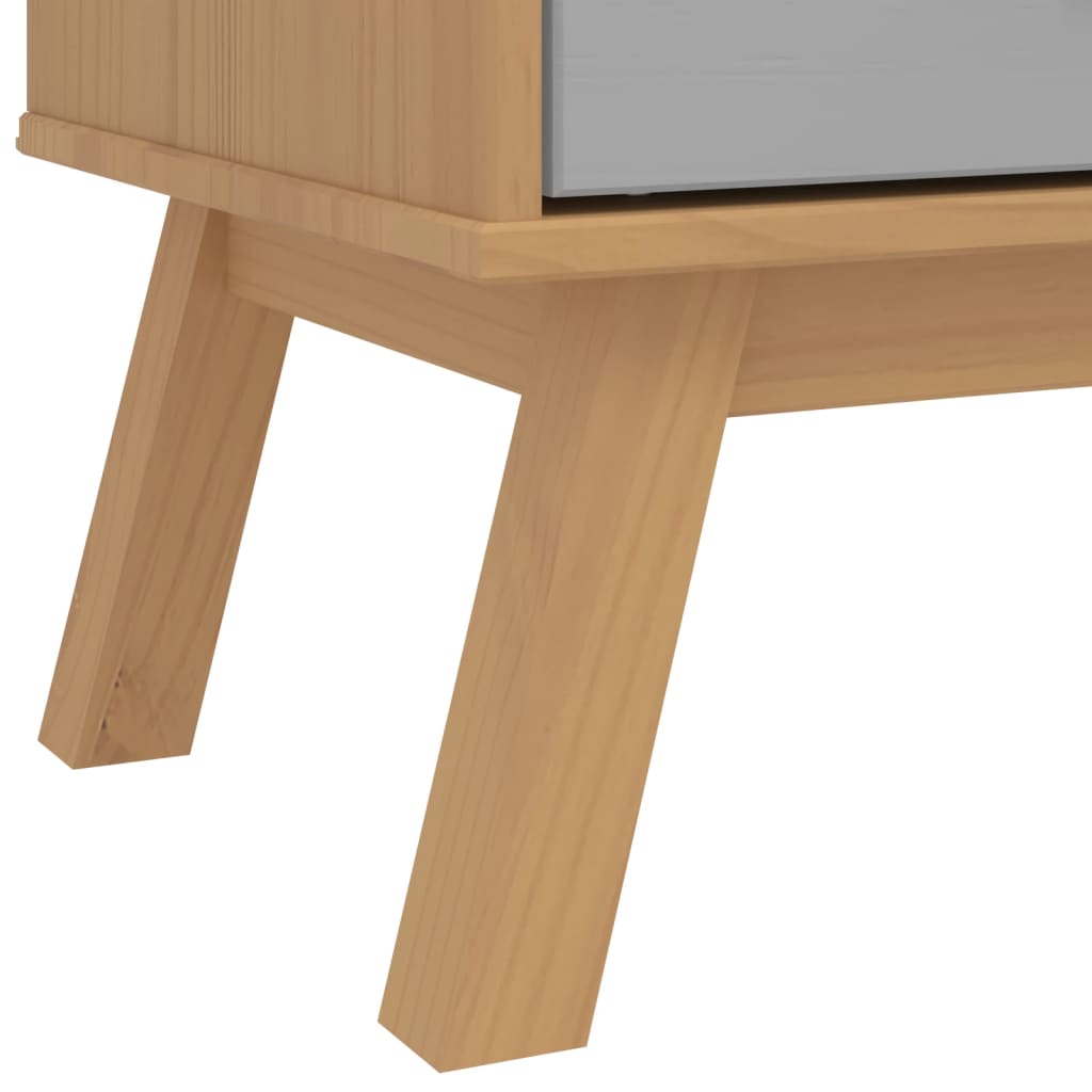 Garde-robe OLDEN gris et marron 76,5x53x172 cm bois massif pin - XIOS