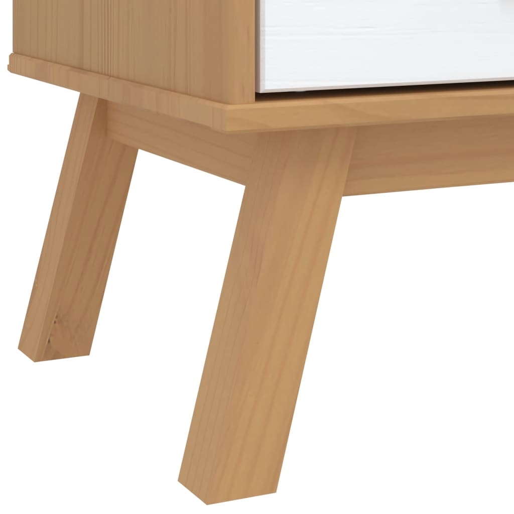 Garde-robe OLDEN blanc et marron 76,5x53x172 cm bois massif pin - XIOS