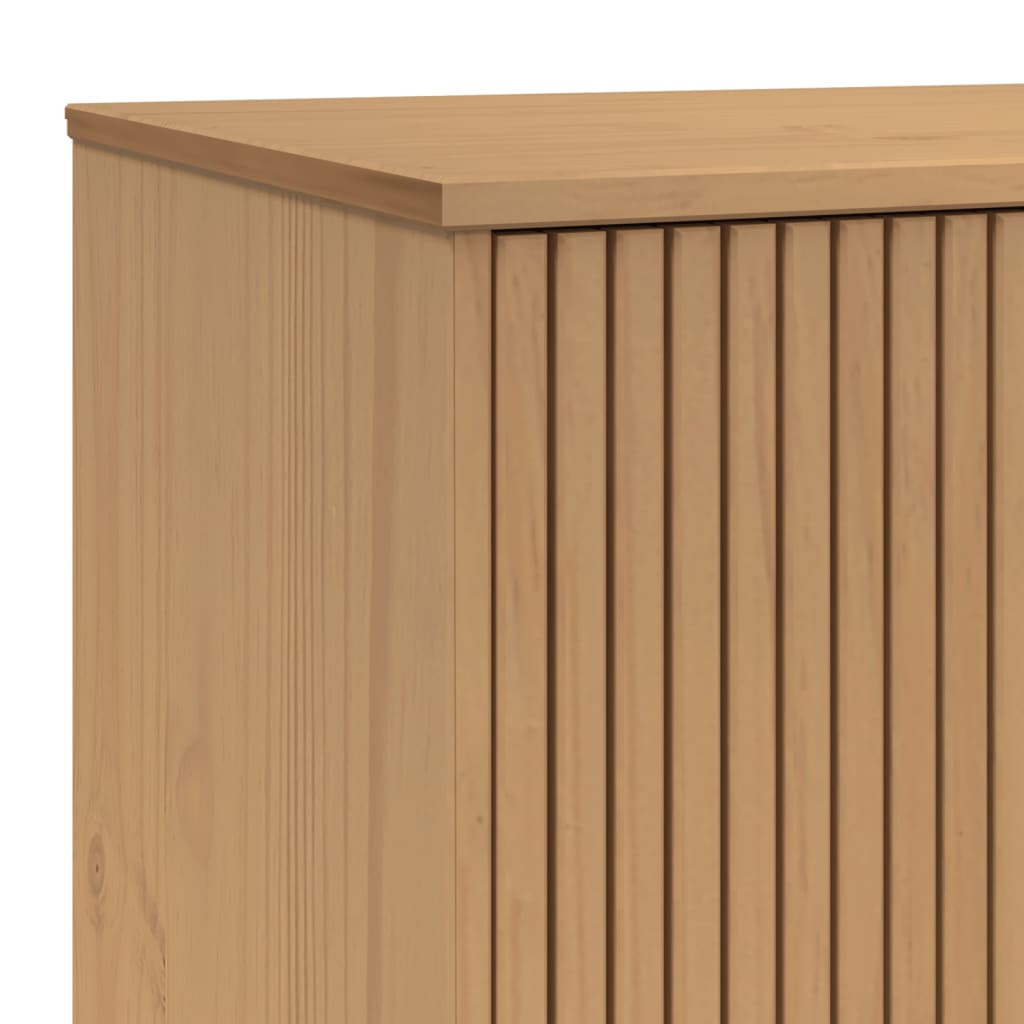 Buffet OLDEN gris et marron 114x43x73,5 cm bois massif de pin - XIOS