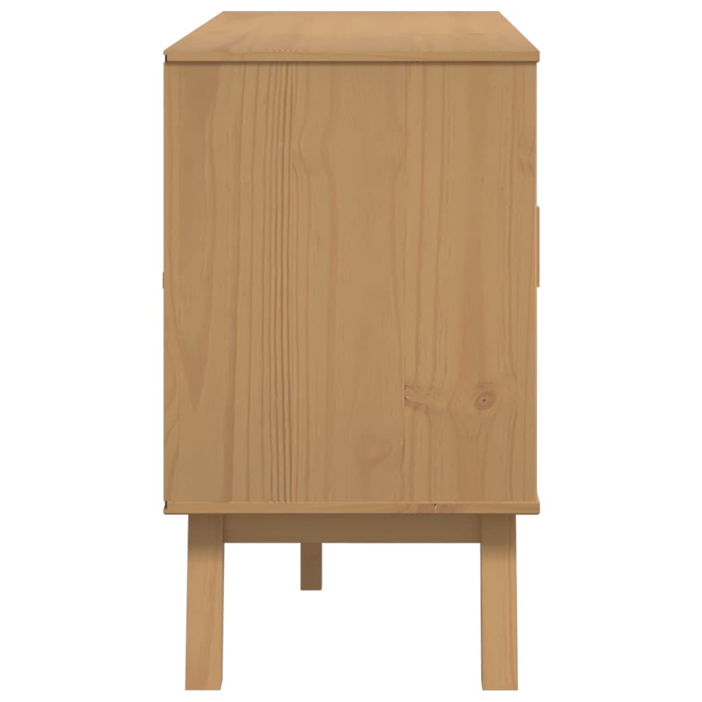 Buffet OLDEN blanc et marron 114x43x73,5 cm bois massif de pin - XIOS