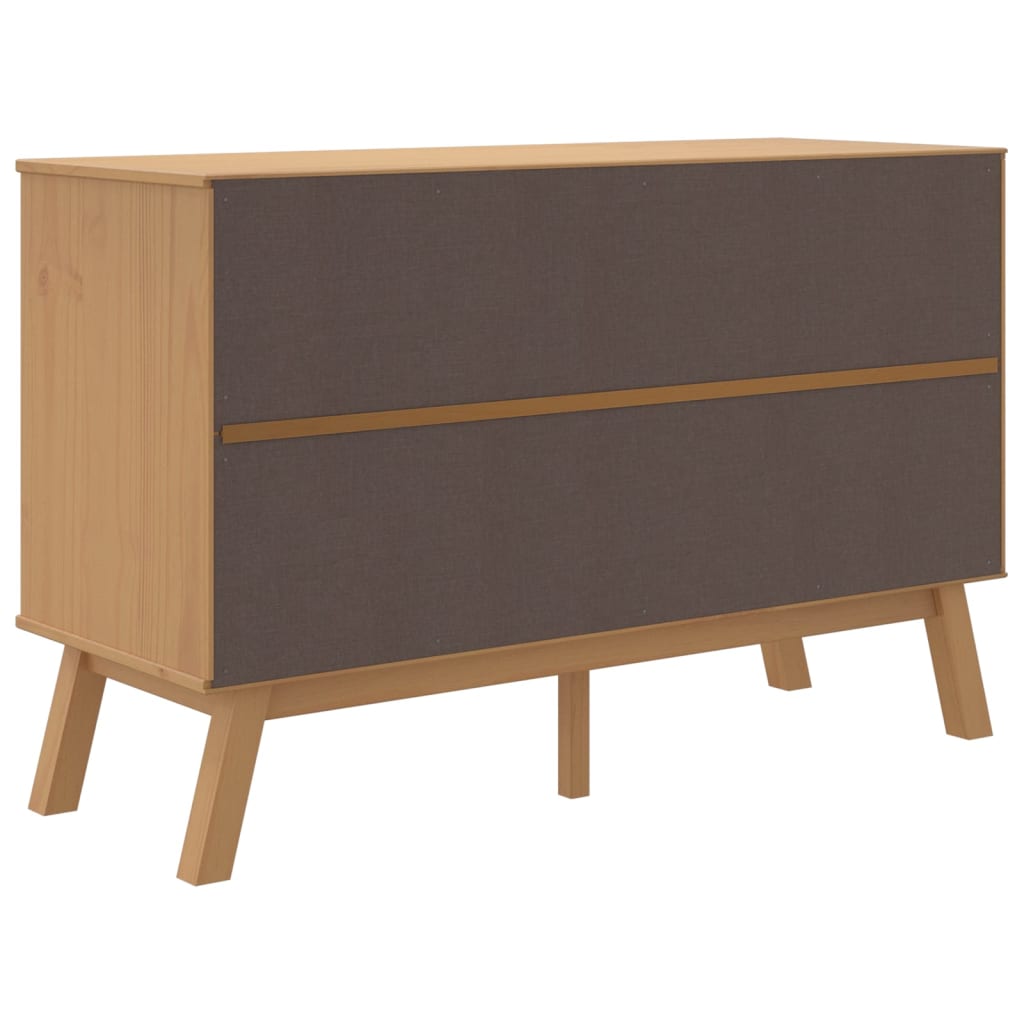 Buffet OLDEN blanc et marron 114x43x73,5 cm bois massif de pin - XIOS