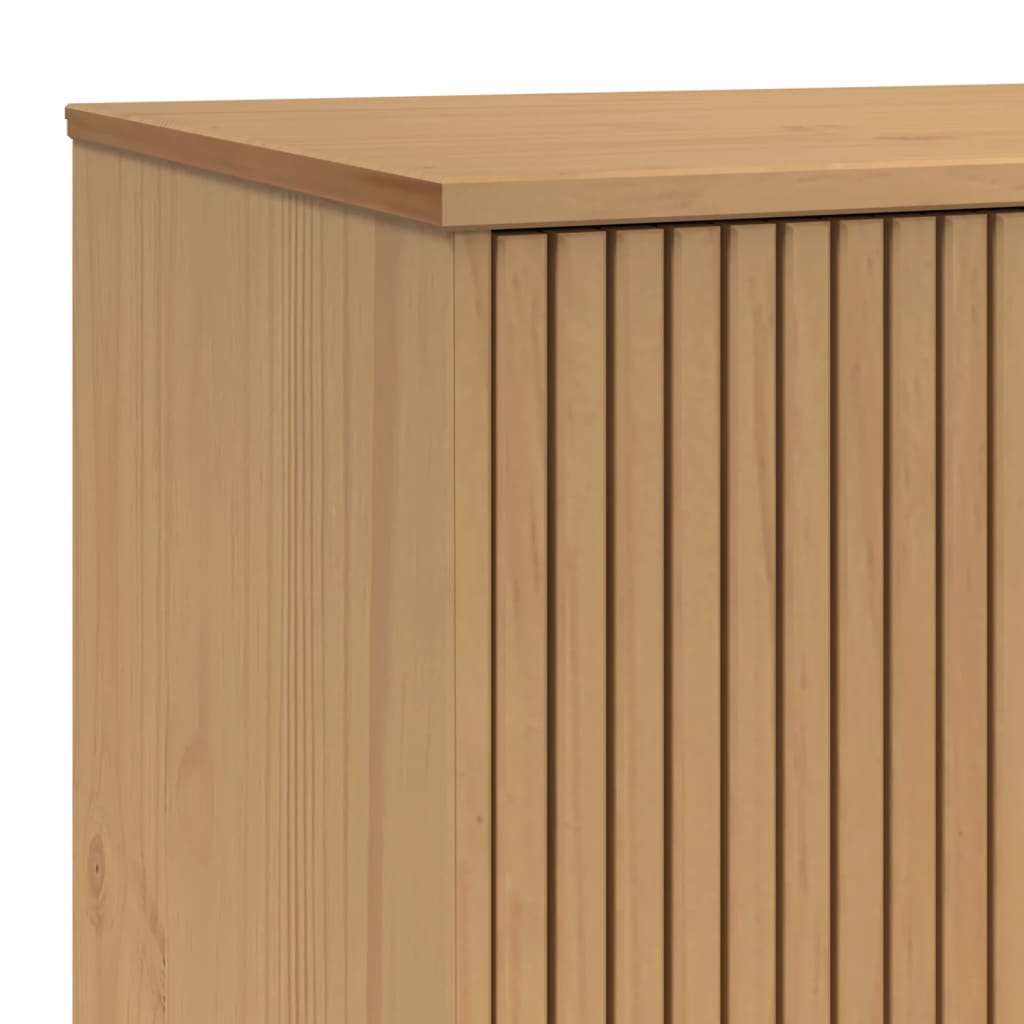 Buffet OLDEN blanc et marron 114x43x73,5 cm bois massif de pin - XIOS