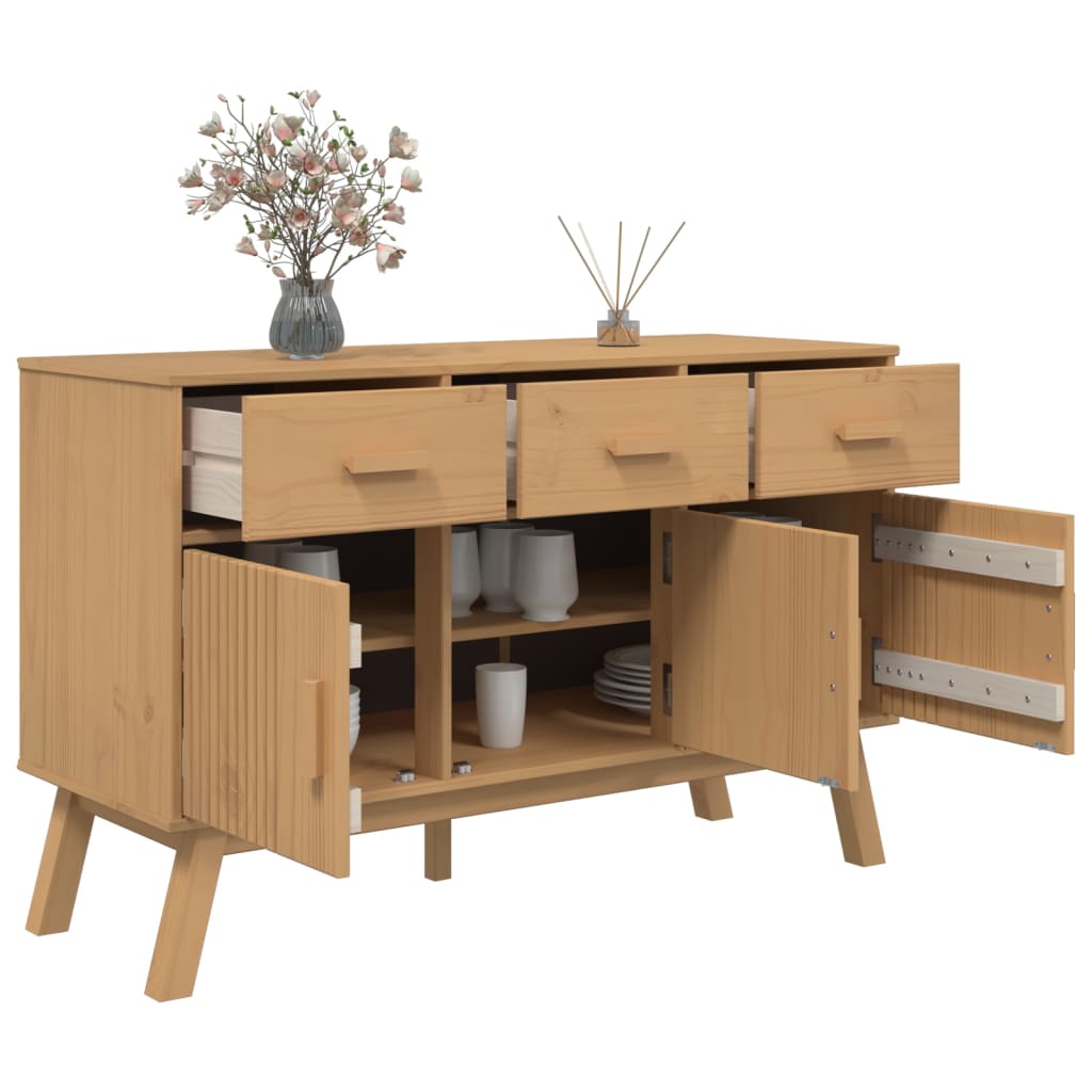 Buffet OLDEN marron 114x43x73,5 cm bois massif de pin - XIOS