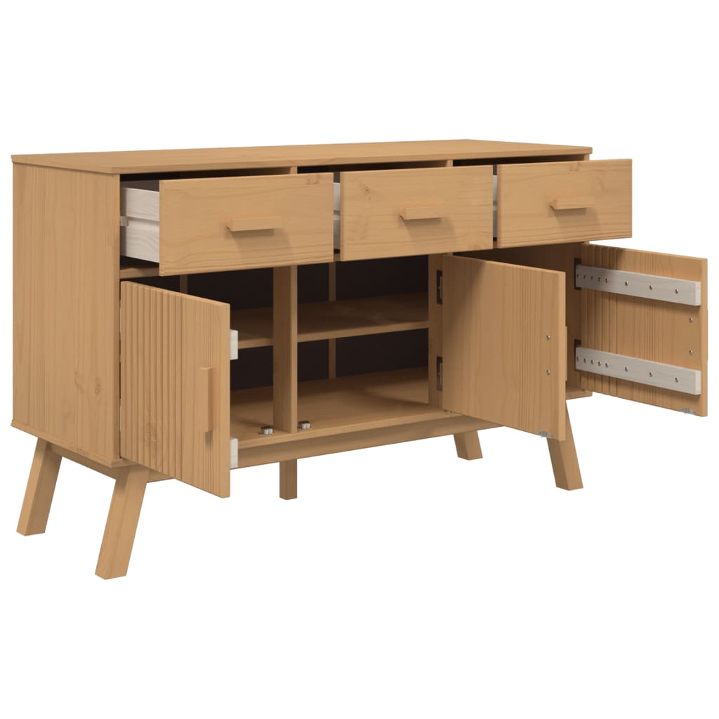 Buffet OLDEN marron 114x43x73,5 cm bois massif de pin - XIOS