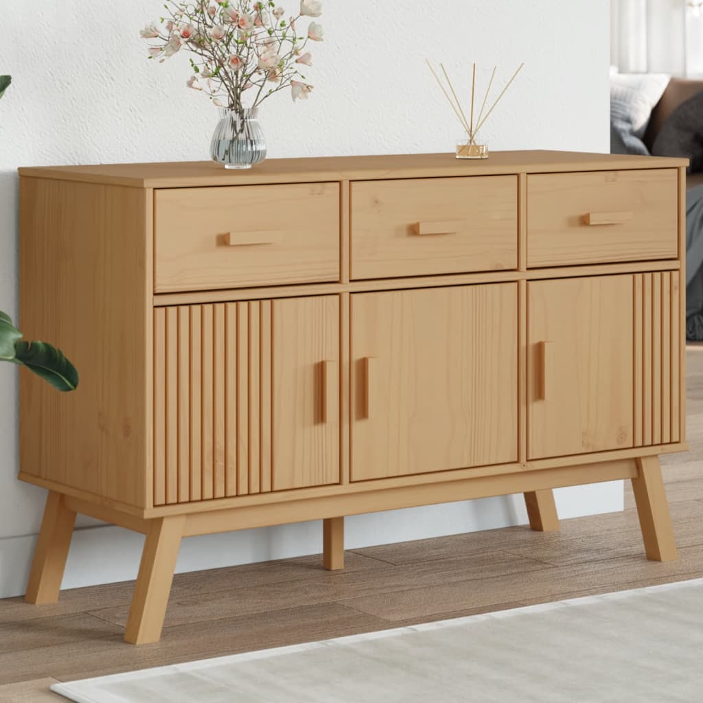 Buffet OLDEN marron 114x43x73,5 cm bois massif de pin - XIOS