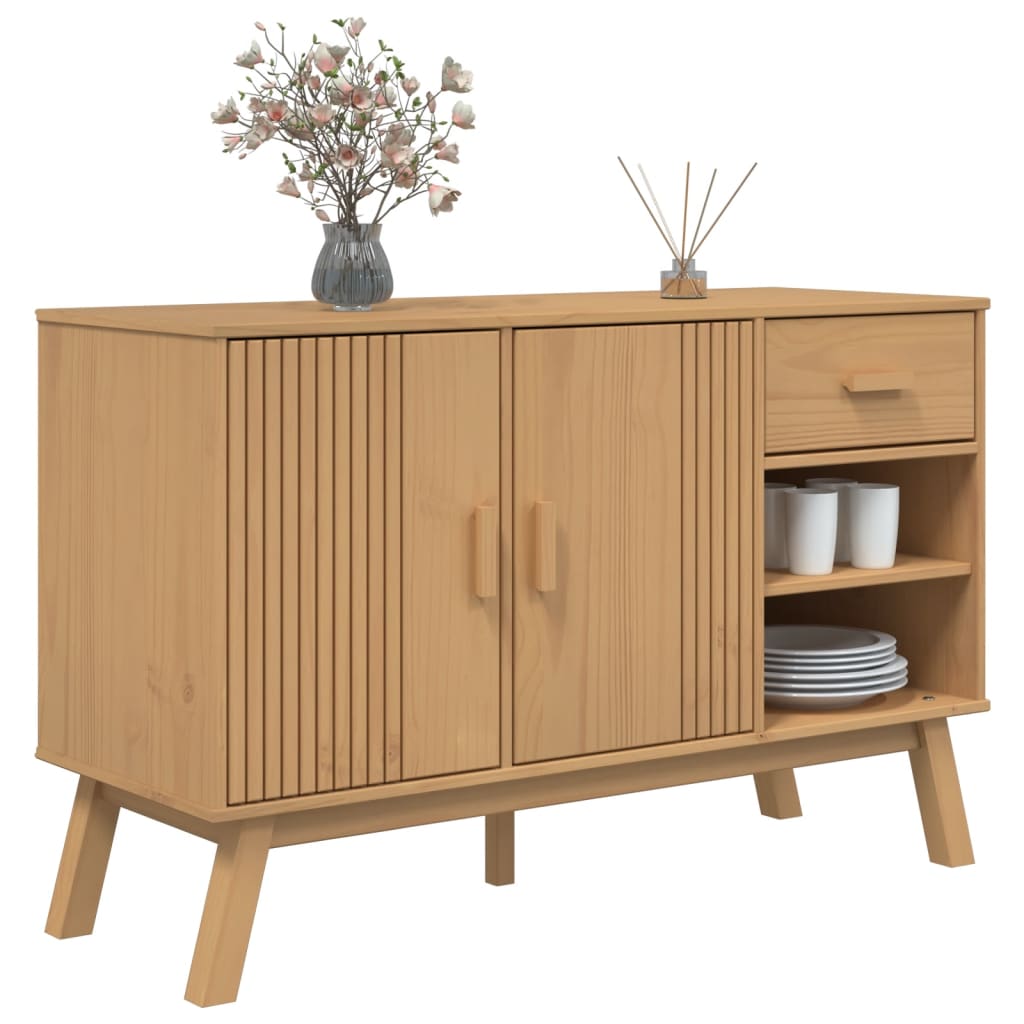 Buffet OLDEN marron 114x43x73,5 cm bois massif de pin - XIOS
