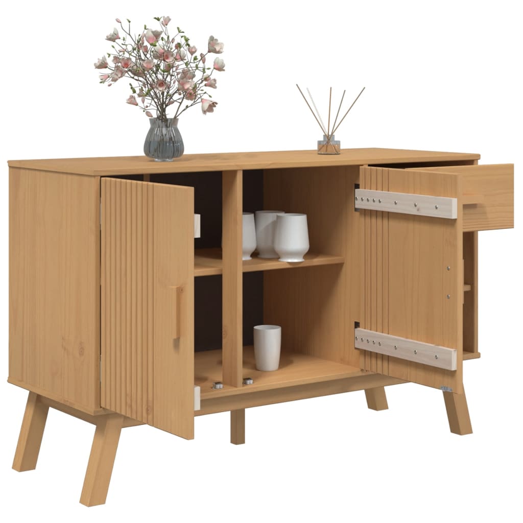 Buffet OLDEN marron 114x43x73,5 cm bois massif de pin - XIOS