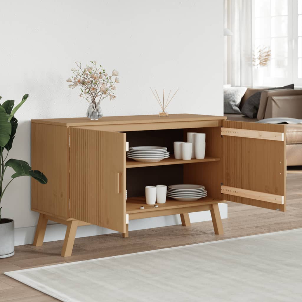 Buffet OLDEN marron 114x43x73,5 cm bois massif de pin - XIOS