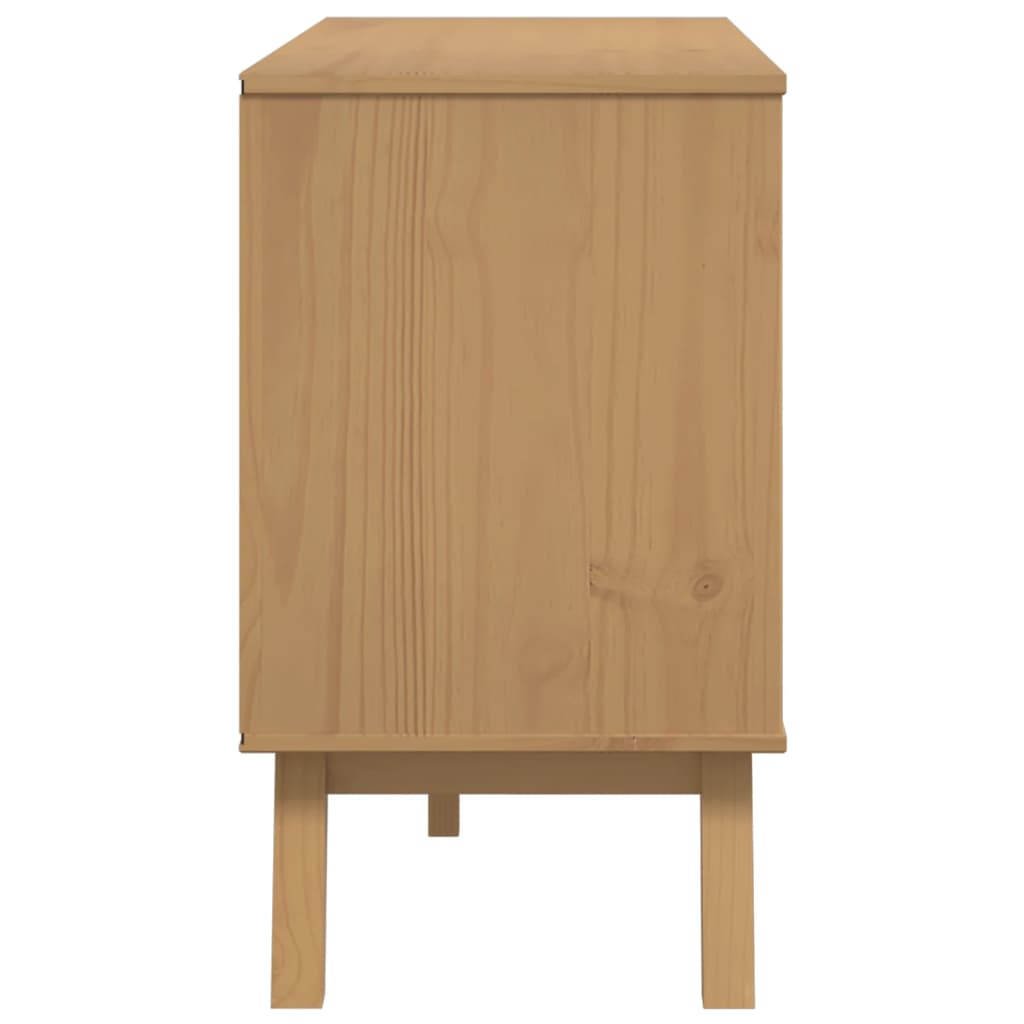 Buffet OLDEN blanc et marron 114x43x73,5 cm bois massif de pin - XIOS