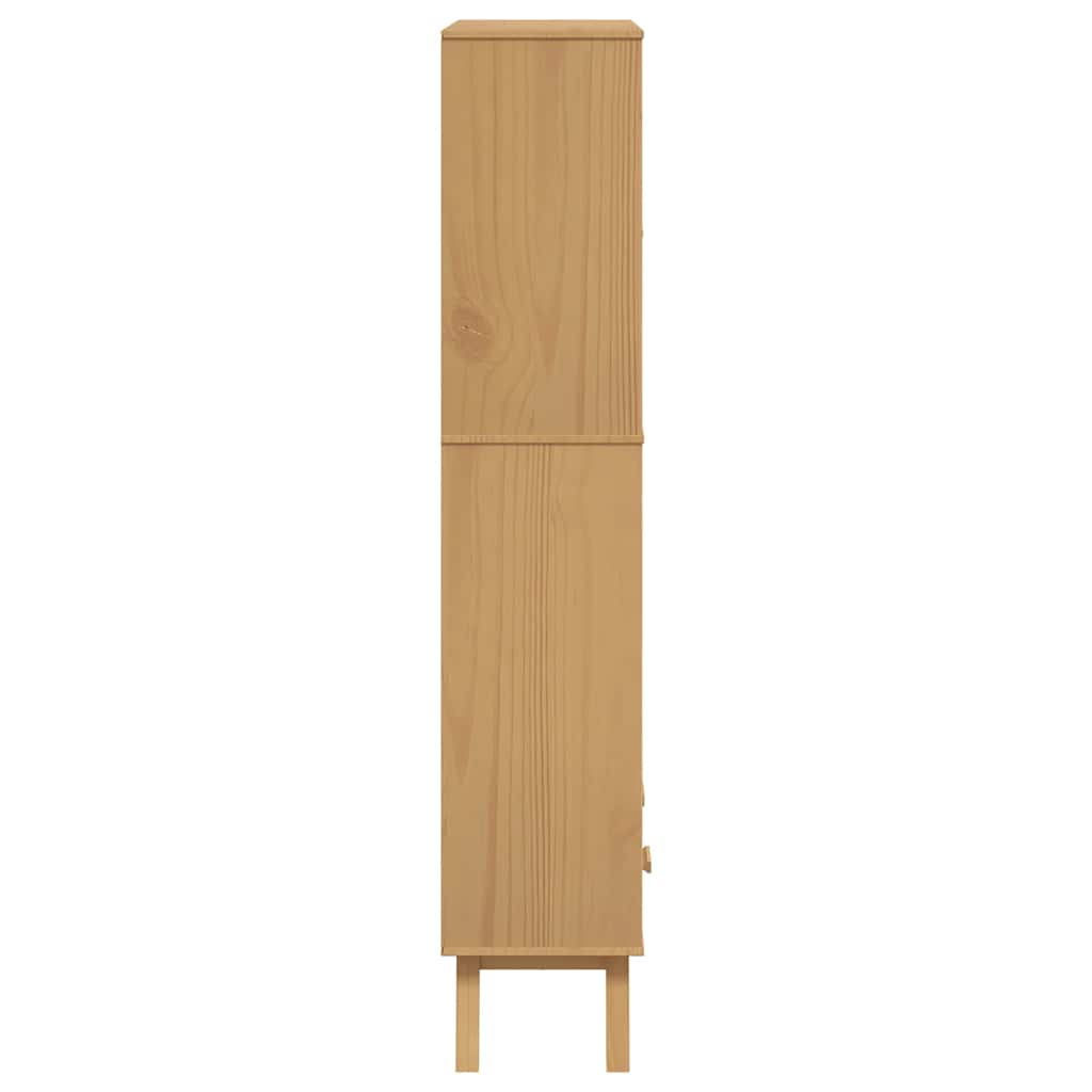 Bibliothèque à 4 niveaux OLDEN marron bois de pin massif - XIOS