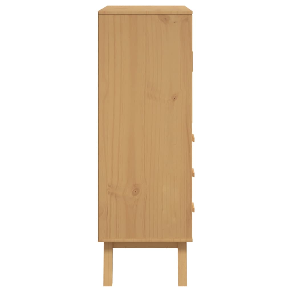 Buffet haut OLDEN marron 85x43x125 cm bois massif de pin - XIOS