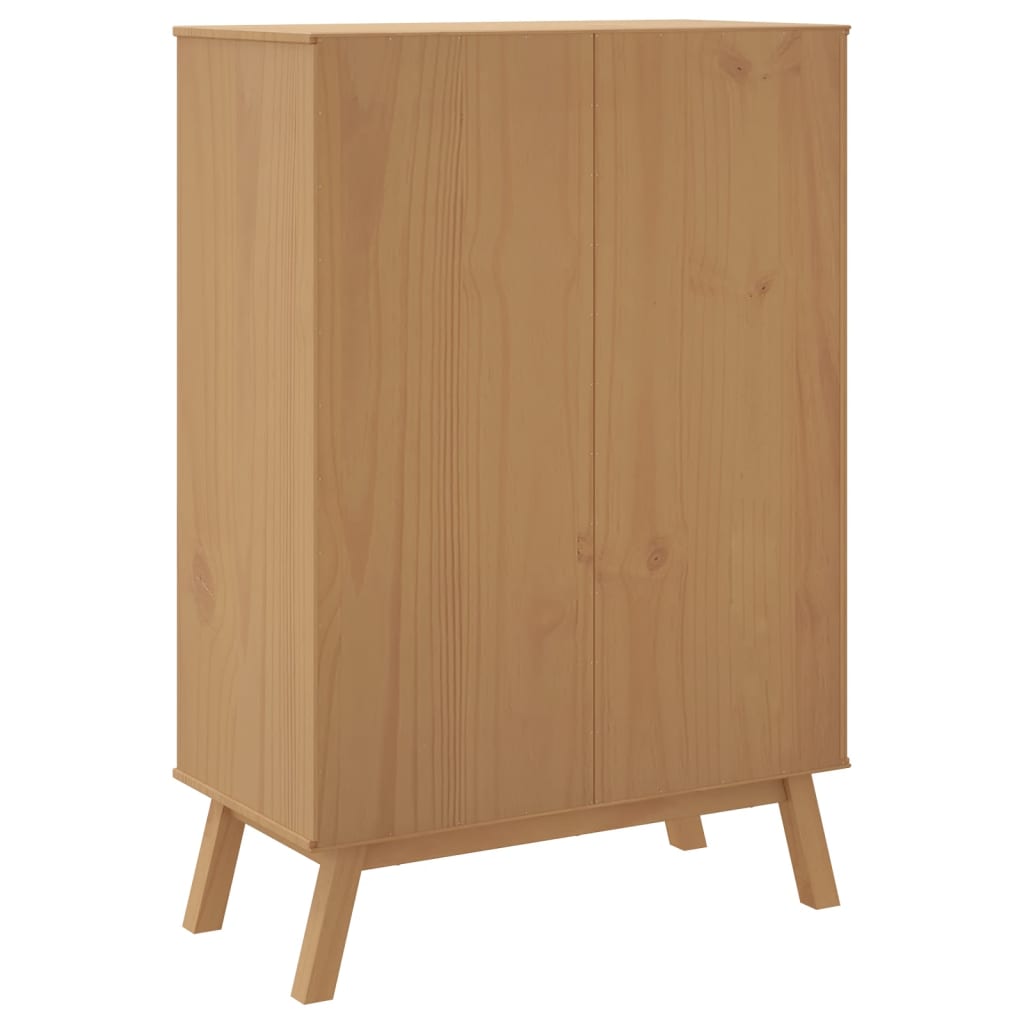 Buffet haut OLDEN marron 85x43x125 cm bois massif de pin - XIOS