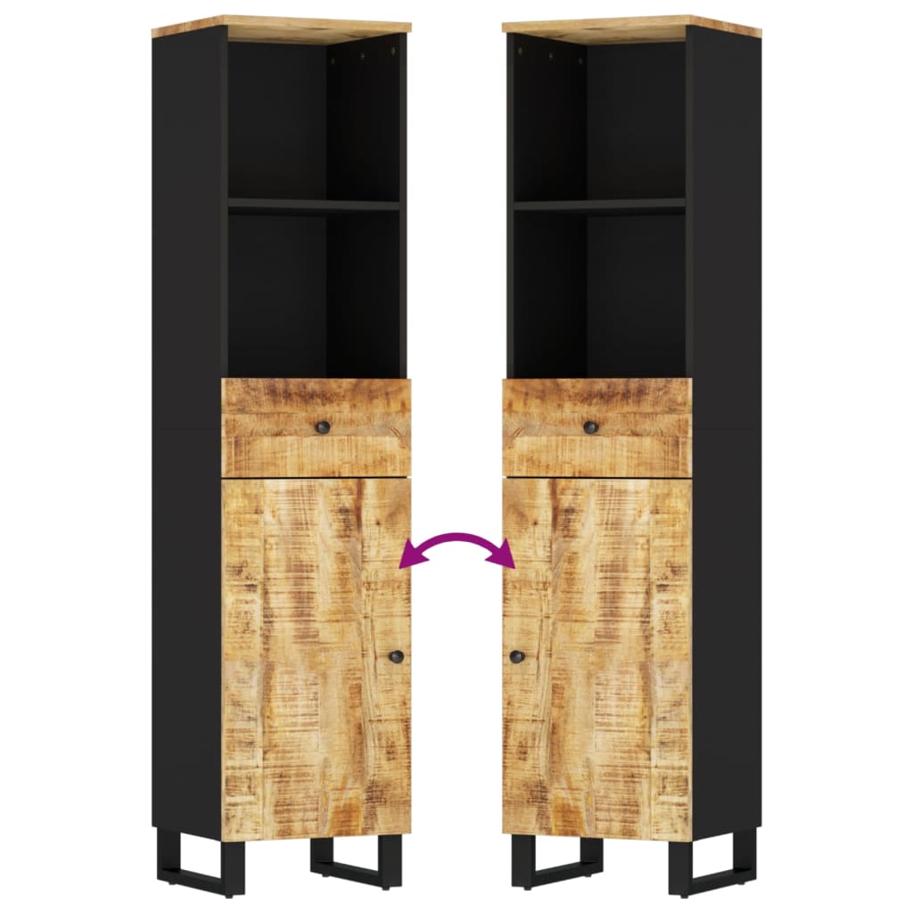 Ensemble de meubles de salle de bain 3 pcs bois manguier massif